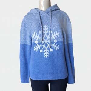 Cupcakes and Cashmere Blue Ombre Snowflake Hoodie Sweater